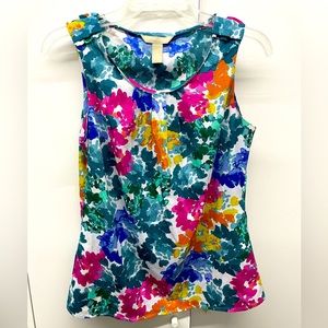 Banana Republic multicolor sleeveless flower petals blouse, size small